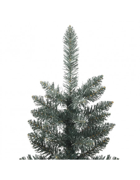 Albero di Natale Artificiale Sottile con Base Verde 180 cm PVC