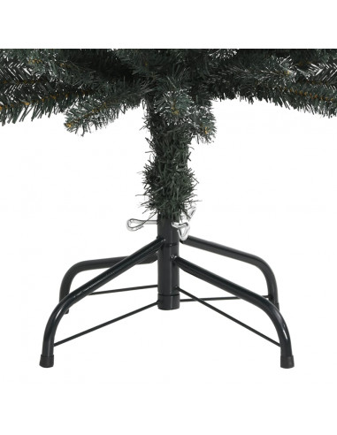 Albero di Natale Artificiale Sottile con Base Verde 180 cm PVC