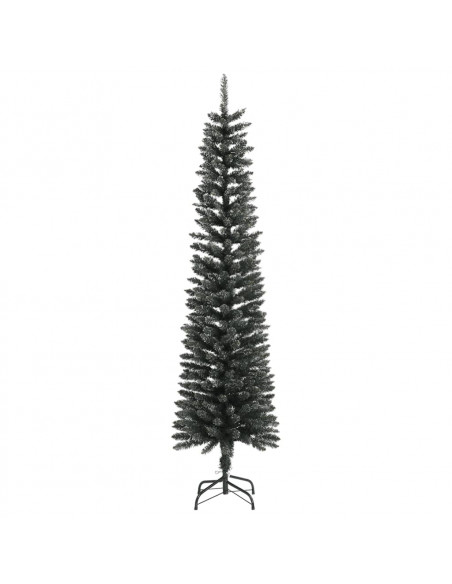 Albero di Natale Artificiale Sottile con Base Verde 210 cm PVC