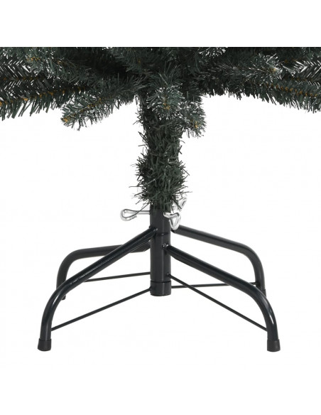 Albero di Natale Artificiale Sottile con Base Verde 210 cm PVC