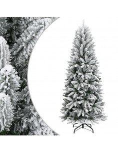 Albero di Natale Artificiale con Neve Floccata 210 cm PVC e PE 2