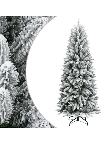 Albero di Natale Artificiale con Neve Floccata 210 cm PVC e PE