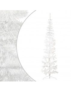 Albero Natale Artificiale Sottile a Metà Supporto Bianco 240 cm 2