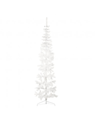 Albero Natale Artificiale Sottile a Metà Supporto Bianco 240 cm