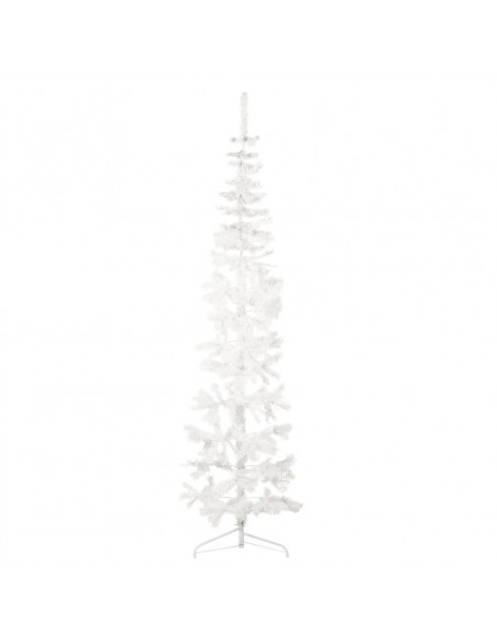 Albero Natale Artificiale Sottile a Metà Supporto Bianco 240 cm