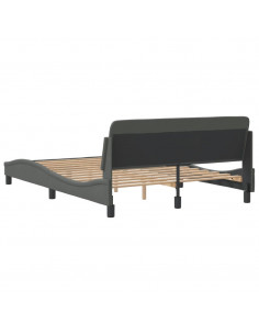 Giroletto con Testiera Grigio Scuro 140x200 cm in Tessuto