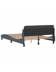 Giroletto con Testiera Grigio Scuro 140x200 cm in Velluto