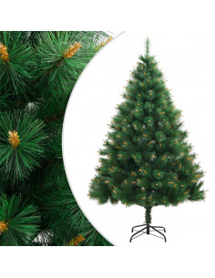Albero di Natale Artificiale Incernierato con Base 180 cm 2