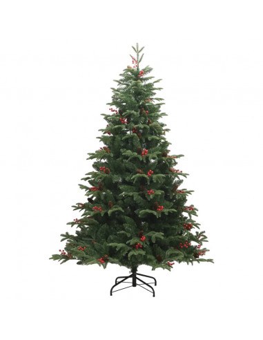 Albero Natale Artificiale Incernierato con Pigne e Bacche 180cm