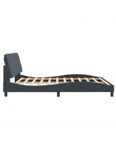 Giroletto con Testiera Grigio Scuro 180x200 cm in Velluto