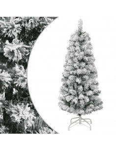Albero Natale Artificiale Incernierato con Neve Fioccata 150 cm 2