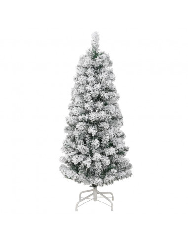 Albero Natale Artificiale Incernierato con Neve Fioccata 150 cm