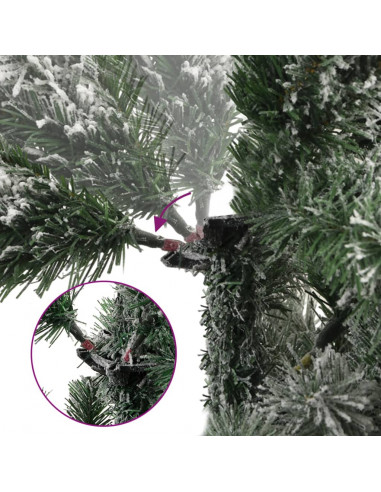Albero Natale Artificiale Incernierato con Neve Fioccata 210 cm