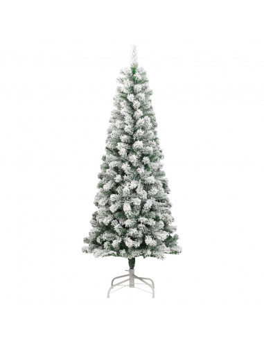 Albero Natale Artificiale Incernierato con Neve Fioccata 240 cm
