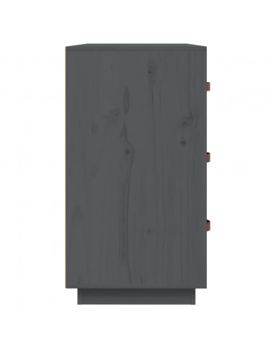 Credenza Grigia 80x40x75 cm in Legno Massello di Pino