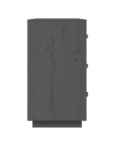 Credenza Grigia 80x40x75 cm in Legno Massello di Pino