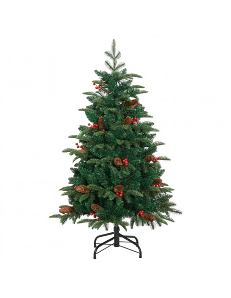 Albero Natale Artificiale Incernierato con Pigne e Bacche 150cm