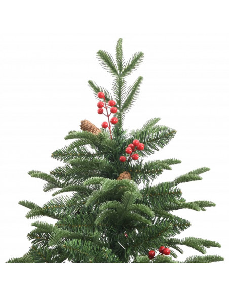 Albero Natale Artificiale Incernierato con Pigne e Bacche 210cm