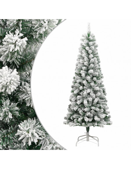 Albero Natale Artificiale Incernierato con Neve Fioccata 180 cm