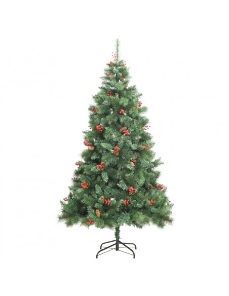 Albero Natale Artificiale Incernierato con Pigne e Bacche 240cm