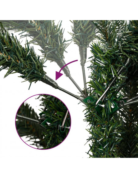 Albero Natale Artificiale Incernierato con Pigne e Bacche 240cm