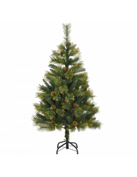 Albero di Natale Artificiale Incernierato con Pigne 120 cm