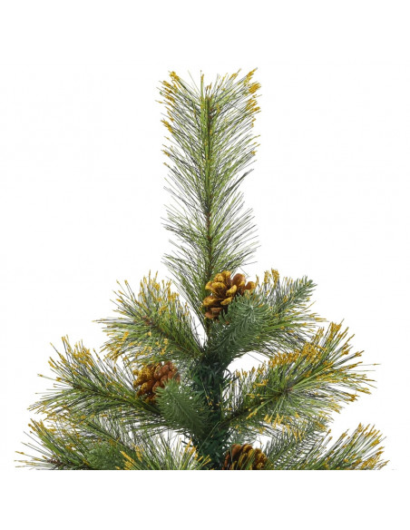 Albero di Natale Artificiale Incernierato con Pigne 120 cm
