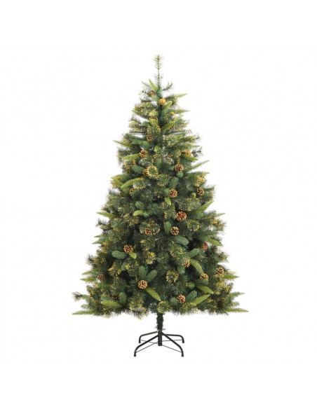 Albero di Natale Artificiale Incernierato con Pigne 180 cm