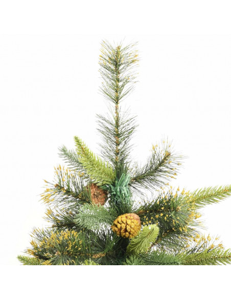 Albero di Natale Artificiale Incernierato con Pigne 180 cm