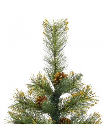 Albero di Natale Artificiale Incernierato con Pigne 150 cm