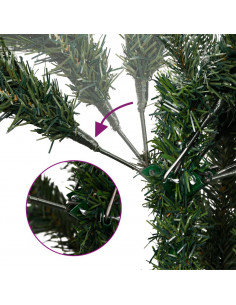 Albero Natale Artificiale Incernierato con Pigne e Bacche 240cm 2