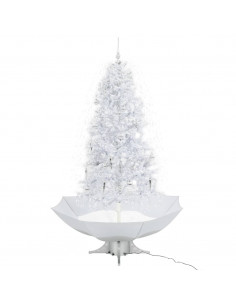 Albero di Natale con Neve e Base a Ombrellone Bianco 190 cm 2