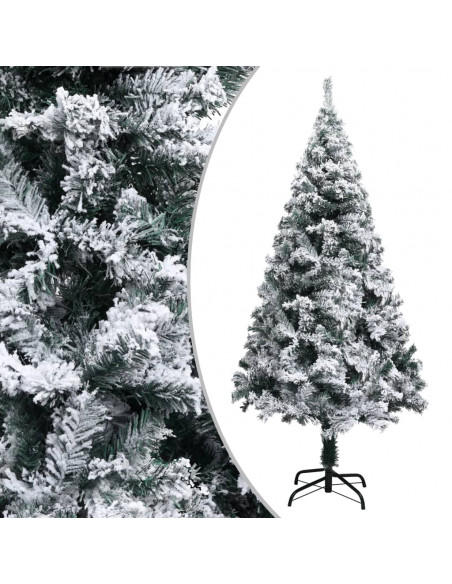 Albero di Natale Artificiale con Neve Fioccata Verde 150 cm PVC