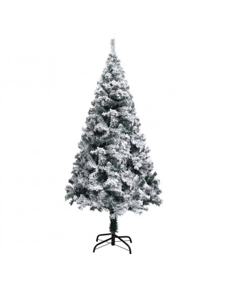 Albero di Natale Artificiale con Neve Fioccata Verde 150 cm PVC