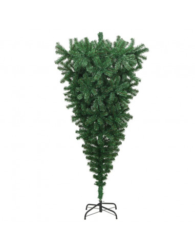 Albero di Natale Artificiale Capovolto con Supporto Verde 180 cm PVC