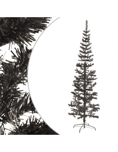 Albero di Natale Sottile Nero 210 cm