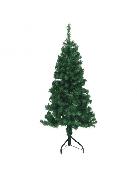 Albero di Natale Artificiale ad Angolo con Supporto Verde 150 cm PVC