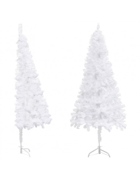 Albero di Natale Artificiale ad Angolo Bianco 210 cm PVC
