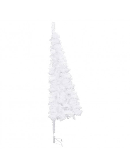 Albero di Natale Artificiale ad Angolo Bianco 210 cm PVC