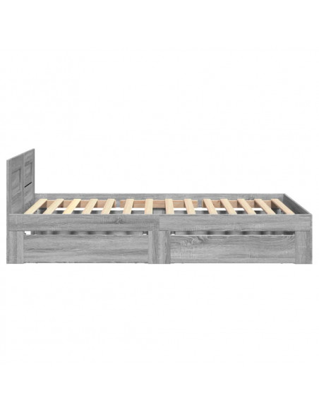 Giroletto con Testiera Grigio Sonoma 75x190cm Legno Multistrato