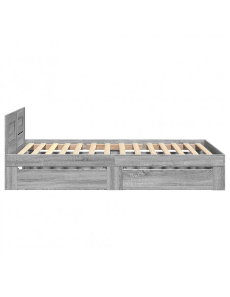 Giroletto con Testiera Grigio Sonoma 90x190cm Legno Multistrato