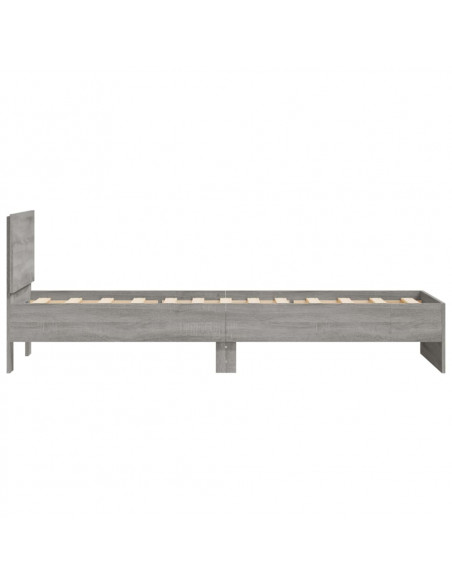 Giroletto con Testiera Grigio Sonoma 90x200cm Legno Multistrato
