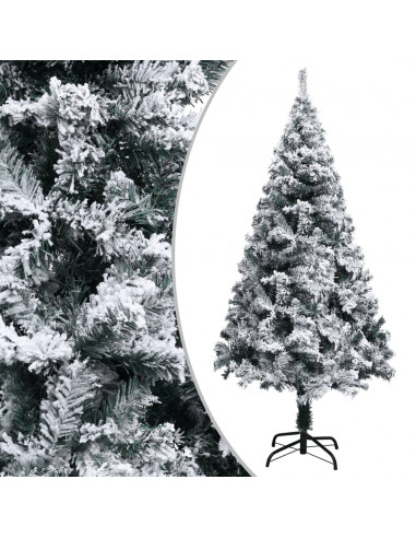 Albero di Natale Artificiale con Neve Fioccata Verde 120 cm PVC