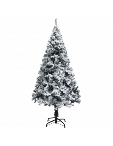 Albero di Natale Artificiale con Neve Fioccata Verde 120 cm PVC