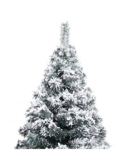 Albero di Natale Artificiale con Neve Fioccata Verde 120 cm PVC