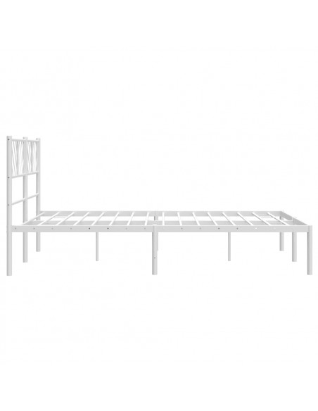 Giroletto con Testiera in Metallo Bianco 120x200 cm