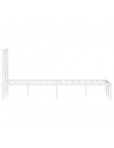 Giroletto con Testiera in Metallo Bianco 120x200 cm