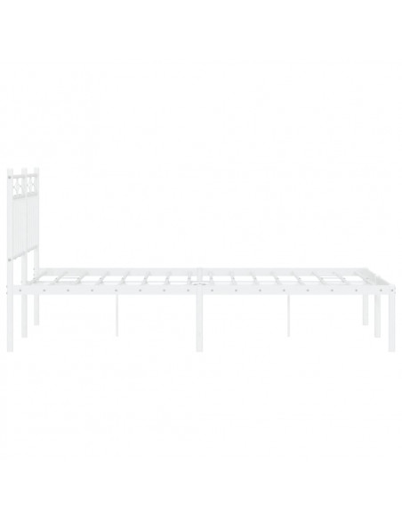 Giroletto con Testiera in Metallo Bianco 120x200 cm