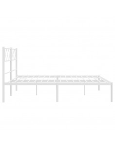 Giroletto con Testiera in Metallo Bianco 120x200 cm