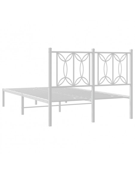Giroletto con Testiera in Metallo Bianco 120x200 cm